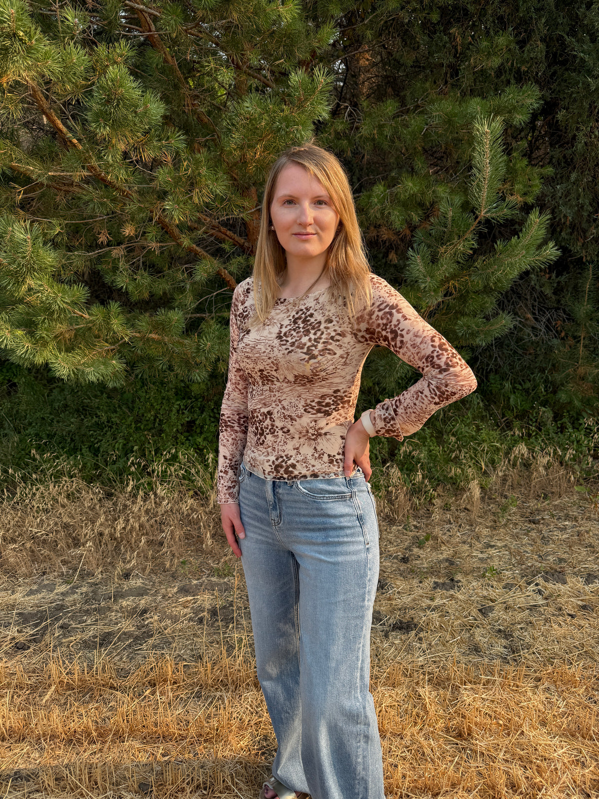 Leopard Mix Print Top