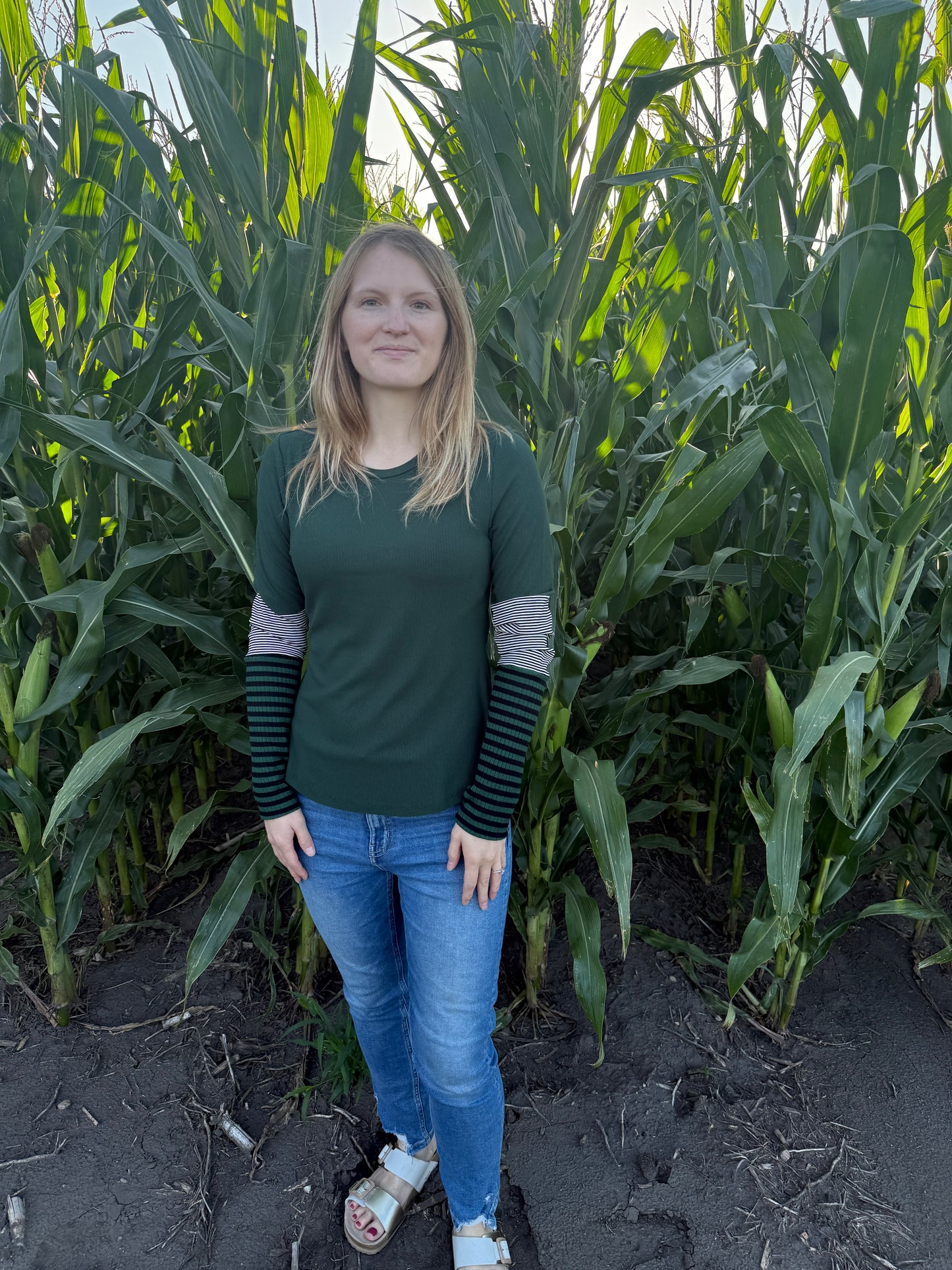 Evergreen Color Block Top