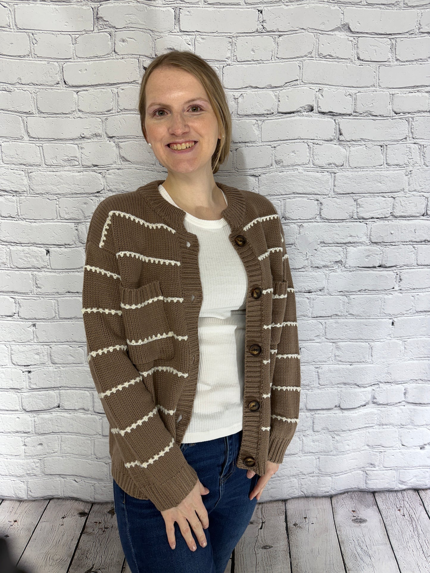 Cappuccino Button Down Sweater