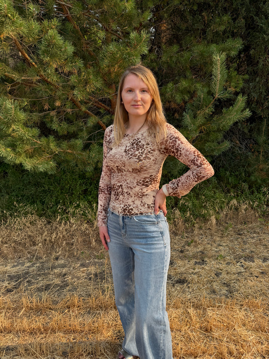Leopard Mix Print Top