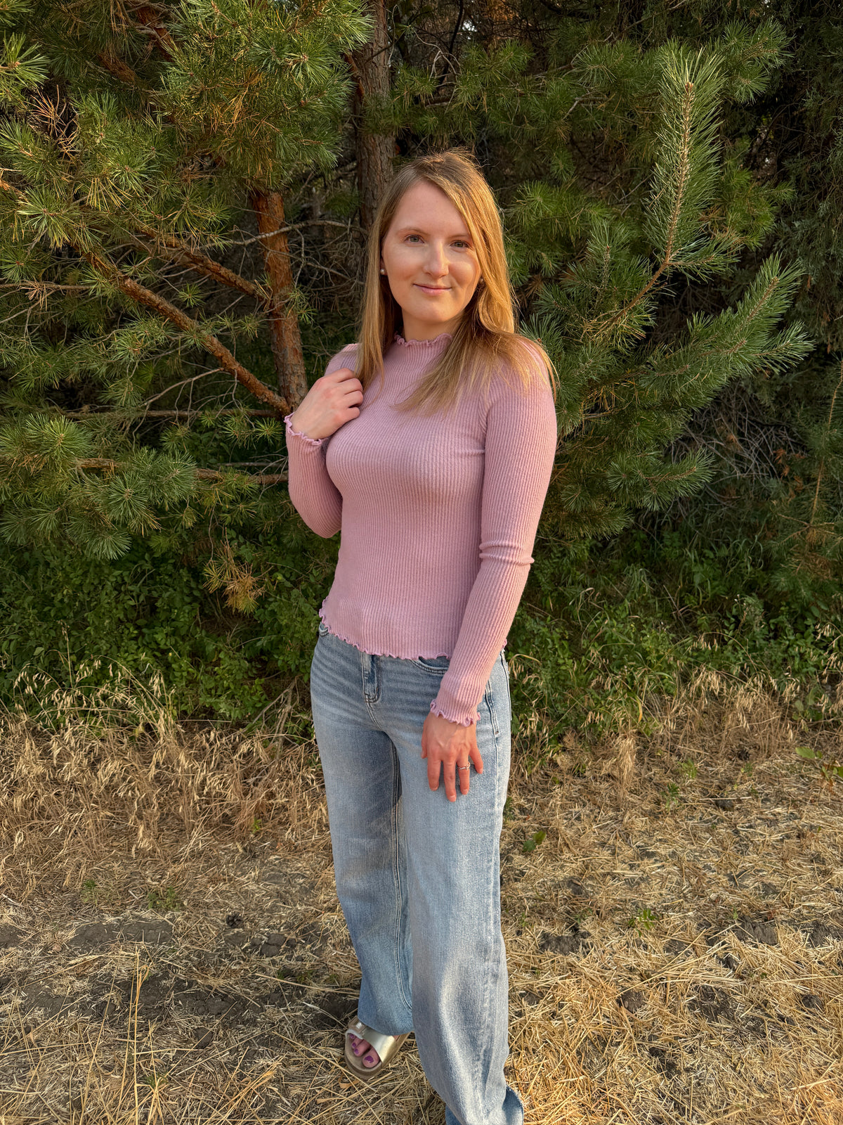 Lilac Lettuce Hem Top
