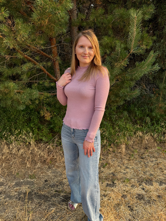 Lilac Lettuce Hem Top