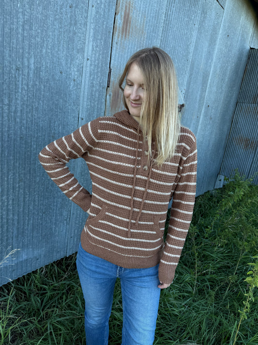 Camel Half Button Top