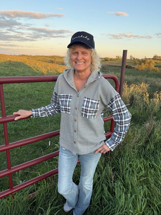 Plaid Contrast Button Down