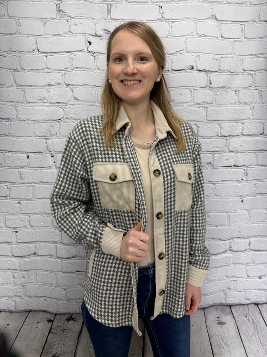 Checkered Contrast Shacket