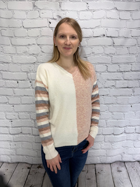 Blushing Color Block Sweater