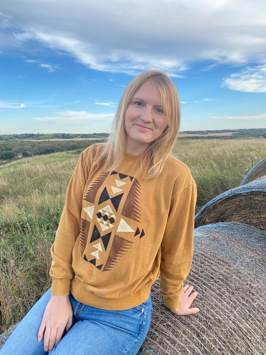 Gold Plains Aztec Pullover