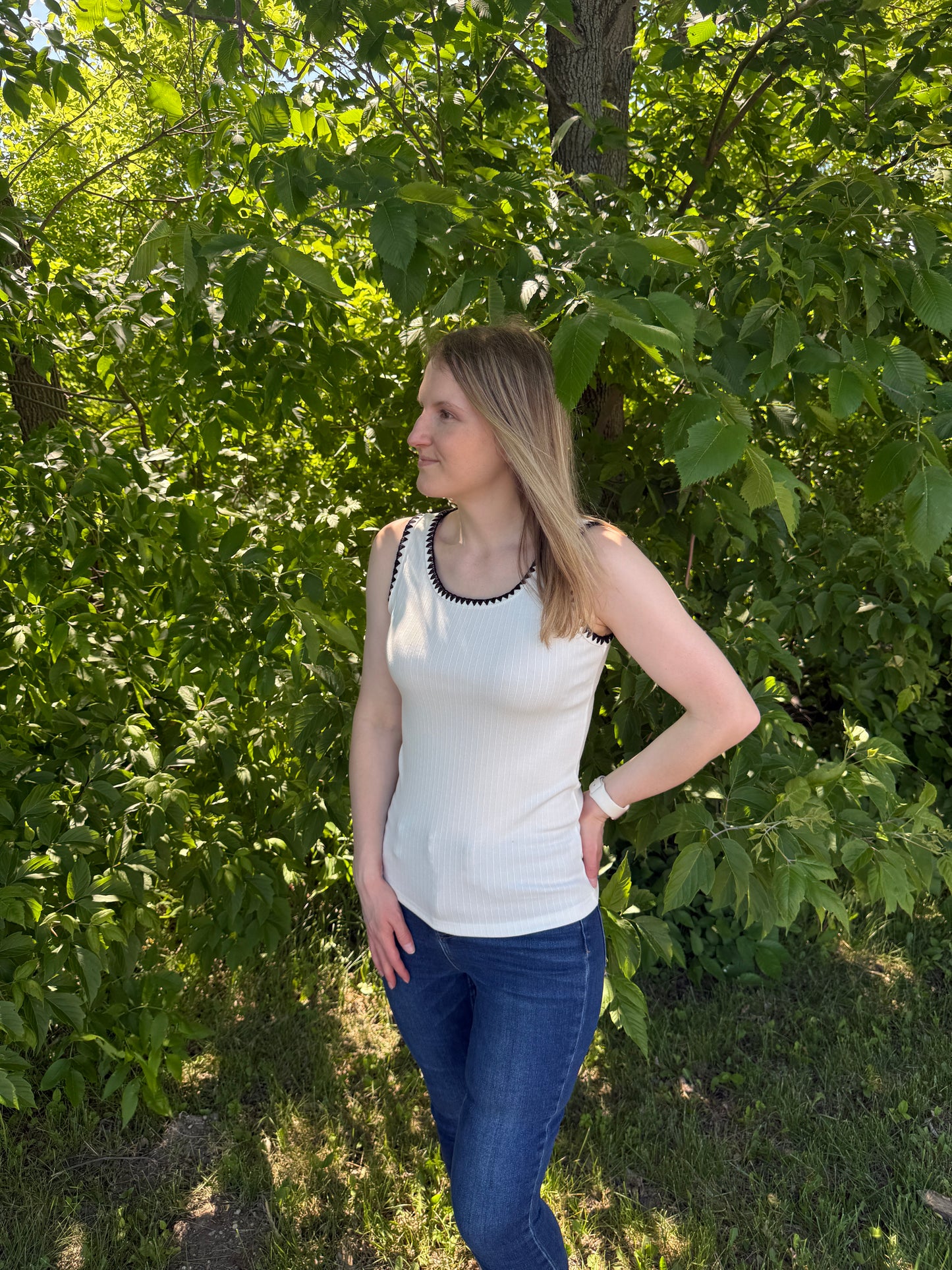 Stitched Scoop Neck Tank